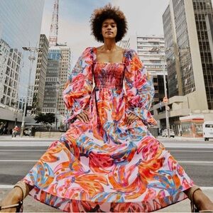 Like New Farm Rio Colorful BananasMax dress XS